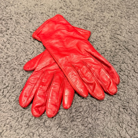 Accessories - Red Leather Gloves | Lamb skin leather